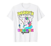 Linda camisa de pesca para niñas Daddy's Fishing Unicorn Squad Camiseta