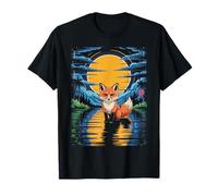 Linda Camisa de Zorro Estilo Ukiyo-e Tropical Sunset Camiseta