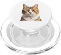 Linda Camiseta con Cara de Gato atigrado Divertido y expresivo diseño de Gatito PopSockets PopGrip para MagSafe