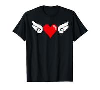 Linda Camiseta de Estilo Retro con corazón de píxeles para Hombre, Mujer y niño Camiseta