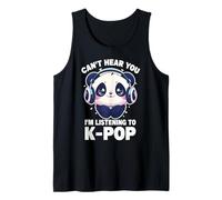 Linda Camiseta de Panda Merch Can't Hear You I'm Listening to KPOP Camiseta sin Mangas