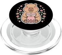 Linda Capybara Beber Bubble Tea Capy Animal Lover PopSockets PopGrip para MagSafe