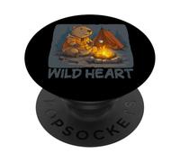 Linda Capybara Camping para los Amantes del corazón Salvaje PopSockets PopGrip Adhesivo