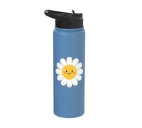 Linda cara de flor de margarita feliz Stainless Steel Insulated Water Bottle