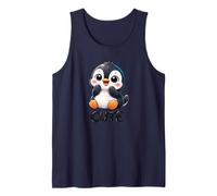 Linda Caricatura tímida Chibi pingüino con Sonrisa Camiseta sin Mangas