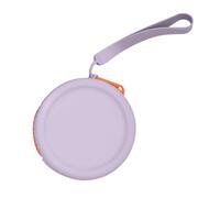 Linda cartera redonda de silicona, llavero, monedero pequeño, bolsa de almacenamiento para monedas, color sólido, inteligente, morado claro, 9*3cm