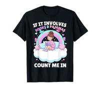 Linda Chica en Pijama Leyendo Kawaii Whimsical Pijama Noche Camiseta