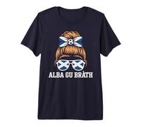 Linda Chica Escocesa Scotland Alba GU BRÀTH Lindo día del Juego Camiseta Premium