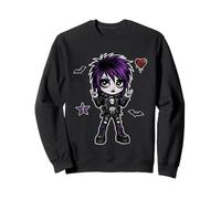 Linda Chica gótica Pelo púrpura Rock Signo EMO Arte Punk Sudadera