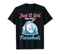 Linda Chica narval Que ama a los narvales Kawaii Ocean Art Camiseta