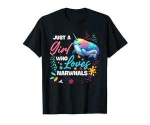 Linda Chica narval Que ama a los narvales Kawaii Ocean Art Camiseta