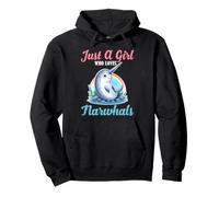 Linda Chica narval Que ama a los narvales Kawaii Ocean Art Sudadera con Capucha