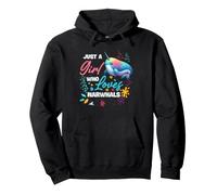 Linda Chica narval Que ama a los narvales Kawaii Ocean Art Sudadera con Capucha