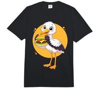 Linda Cigüeña Comiendo Hamburguesa Divertido Kawaii Animal Food Lover Comfort Colors Adult Heavyweight T-Shirt