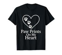 Linda Cita Conmemorativa de Mascotas Paw Prints On My Heart Camiseta