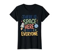 Linda Cita de positividad Espacial para un Estado de ánimo de bondad inclusiva Camiseta gráfica económica, Mujer, Negro, S