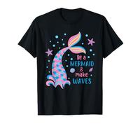 Linda Cola Pastel Be a Mermaid & Make Waves para niñas y niñas Camiseta