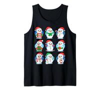 Linda colección de vacaciones de snowman de dibujos animados Camiseta sin Mangas