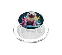 Linda cría de Foca con Pintura Colorida salpica Animales PopSockets PopGrip para MagSafe