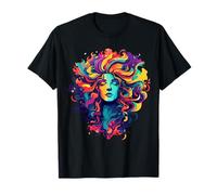 Linda dama colorida. Obra de arte facial y de pelo pastel Camiseta