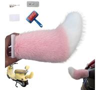 Linda Decoración Auto con Cola Peluda, Eléctrica, Cola de Animal Que Se Mueve con Control Remoto, Automotriz Creativo Adorno para Vehículos, Maletero Motocicleta(Pink)
