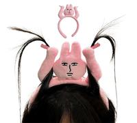 Linda diadema de maquillaje, diadema de conejo - Diadenta divertida con - Accesorio de vestuario de caricias para mujeres y niñas, accesorios para fotos para reuniones de cosplay