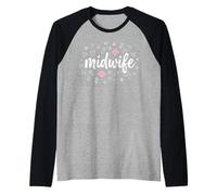Linda Doula Parto Parto Trabajadora Partera Día Mujer Camiseta Manga Raglan