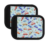 Linda envoltura de asa de equipaje azul de dibujos animados para un transporte cómodo, identificación rápida de bolsa, cinta mágica segura, Cute Cartoon Cars Azul, one sizex4