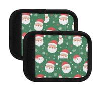 Linda envoltura de asa de equipaje verde Papá Noel, agarre suave de tela de buceo para maletas, almohadilla de correa lavable con tarjeta de información, Lindo Navidad Santa Verde, one sizex2
