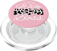 Linda Esposa Rosa Mamá Jefe Blanco Negro Vaca Impresión Madre PopSockets PopGrip para MagSafe