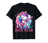 Linda Estrella de Rock Unicornio Guitarra Cantante de música Rockin ' Camiseta