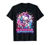 Linda Estrella de Rock Unicornio Guitarra Cantante de música Rockin ' Camiseta