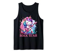 Linda Estrella de Rock Unicornio Guitarra Cantante de música Rockin ' Camiseta sin Mangas