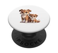 Linda Familia de Perros y Cachorros Border Collie PopSockets PopGrip Adhesivo