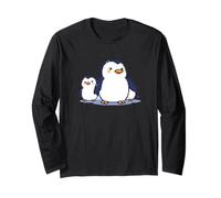 Linda familia de pingüinos | Adorables pingüinos de dibujos animados de Manga Larga