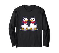 Linda familia de pingüinos | Adorables pingüinos de dibujos animados de Manga Larga