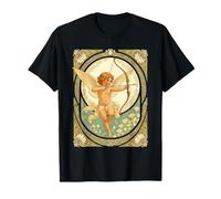 Linda Figura de querubín con Flores Art Nouveau Camiseta
