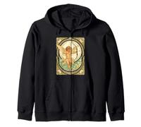 Linda Figura de querubín con Flores Art Nouveau Sudadera con Capucha