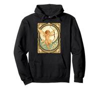 Linda Figura de querubín con Flores Art Nouveau Sudadera con Capucha