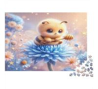 Linda Flor de Abeja Puzzle 1000 Piezas Papel Reciclado para Adultos Puzzle para Adultos Juego Familiar Divertido y desafiante para Adultos y niños a Partir de 12 años 70x50cm/1000pcs