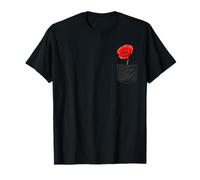 Linda flor de amapola roja en bolsillo Memorial Day USA Memorial Camiseta