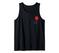 Linda flor de amapola roja en bolsillo Memorial Day USA Memorial Camiseta sin Mangas