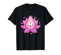 Linda Flor de Loto Rosa Kawaii Feliz Meditación Zen Camiseta