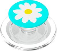 Linda Flor De Margarita Azul Floral Blanco Mínimo PopSockets PopGrip para MagSafe