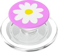 Linda Flor De Margarita Rosada Floral Blanco Mínimo PopSockets PopGrip para MagSafe