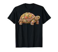 Linda Flor de Tortuga Rusa en Verano Floral Camiseta