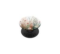 Linda Flor Silvestre Acuarela Verde Vintage PopSockets PopGrip Adhesivo
