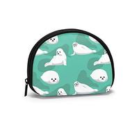 Linda Foca de Arpa Cachorro Delicioso Sushi Monedero Carteras Cambio Bolsa Moda Llavero Cremallera pequeñas Bolsas de Maquillaje cosmético