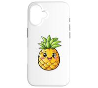 Linda Fruta Kawaii con Cara de piña Feliz Carcasa para iPhone 16