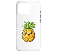 Linda Fruta Kawaii con Cara de piña Feliz Carcasa para iPhone 16 Pro